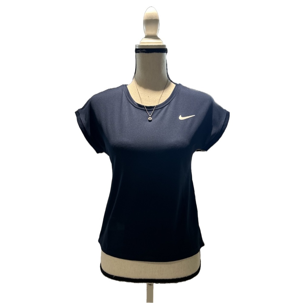 Nike Dri-FIT Women’s Slim Fit Navy Blue Cap Sleeve Athletic T-Shirt Size S NWOT